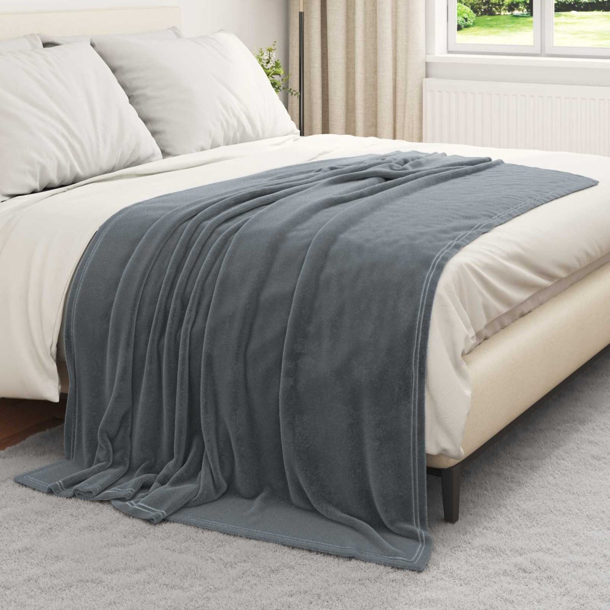vidaXL Ριχτάρια 6 τμχ. Σκούρο Γκρι 150 x 200 cm 4.68 kg Μαλλί