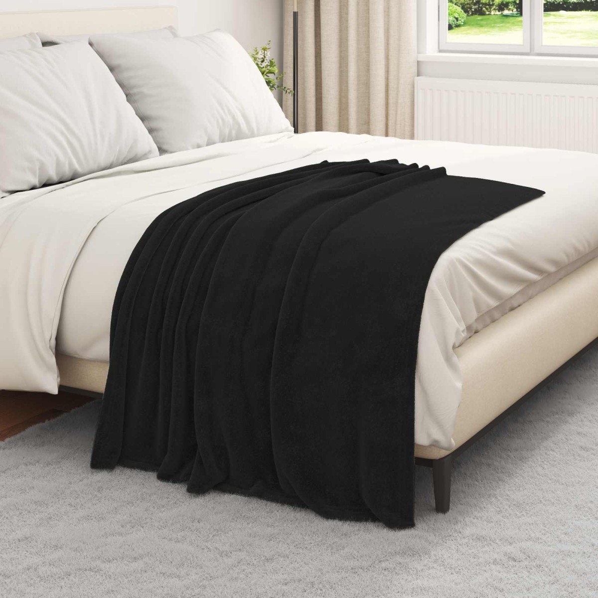 vidaXL Ριχτάρια 6 τμχ. Μαύρο 130 x 150 cm 3.04 kg Μαλλί