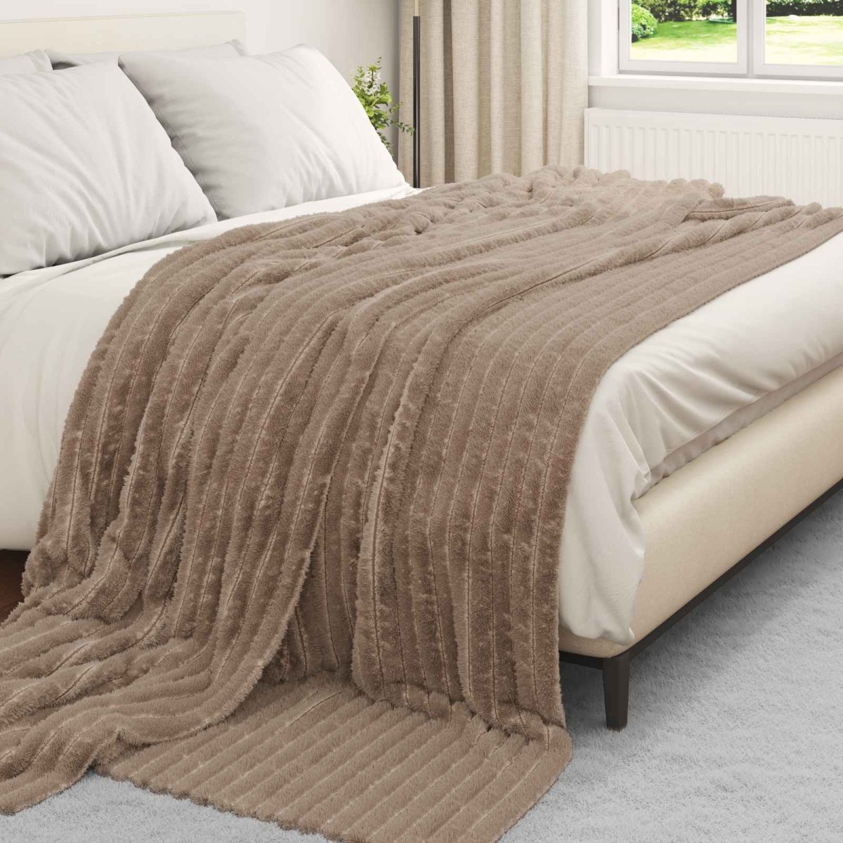 vidaXL Ριχτάρι Καμηλοπάρδαλη 240 x 220 cm 1.36 kg Μαλλί