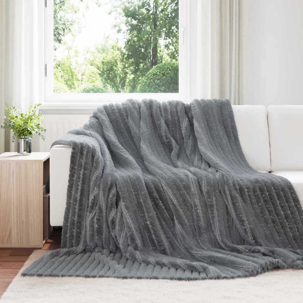 vidaXL Ριχτάρι Σκούρο Γκρι 270 x 240 cm 1.73 kg Μαλλί