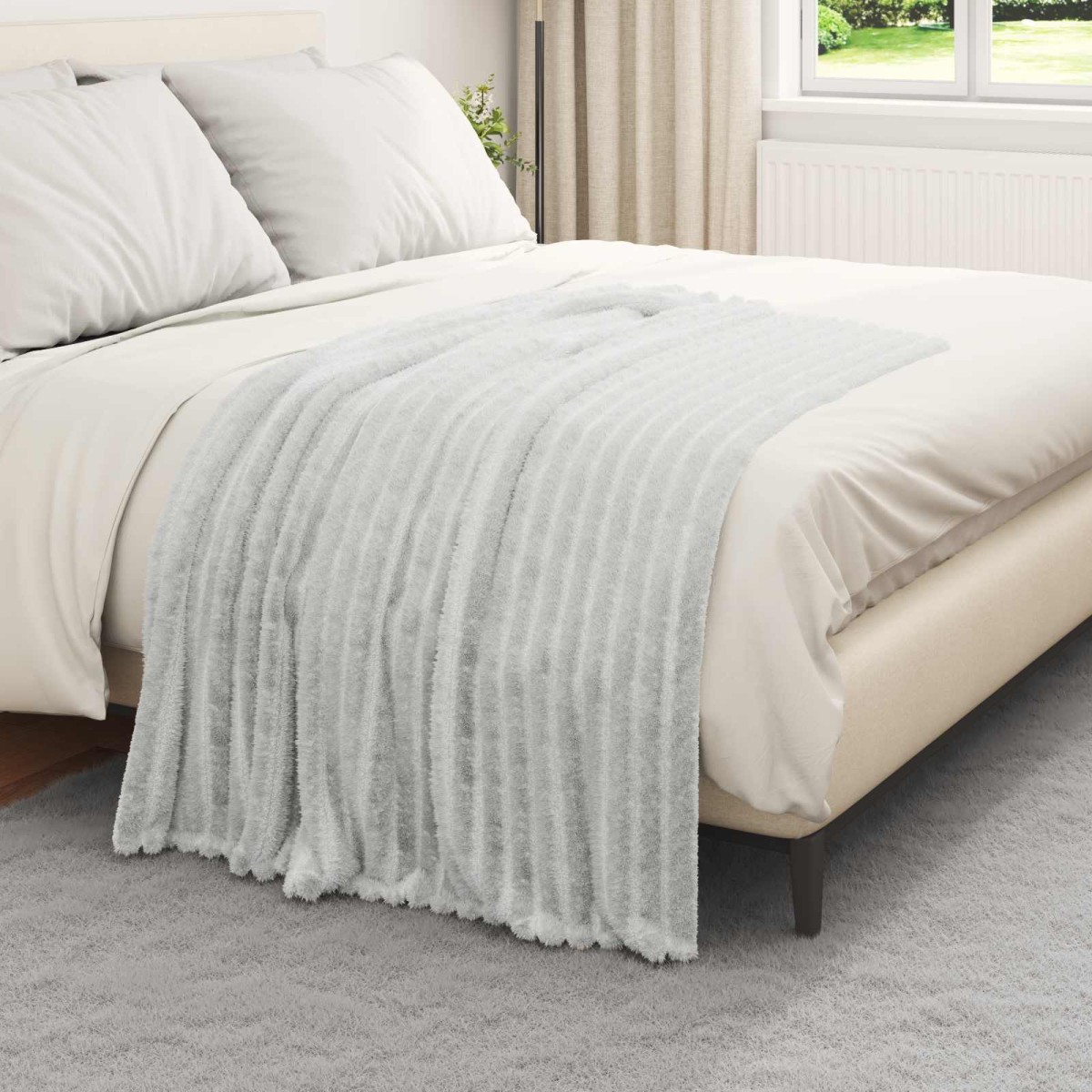 vidaXL Ριχτάρι Γκρι 150 x 130 εκ 0.45 kg Μαλλί