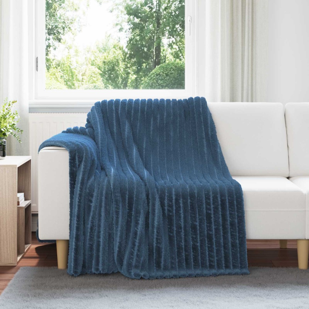 vidaXL Ριχτάρι Σκούρο μπλε 200 x 150 cm 0.8 kg Μαλλί