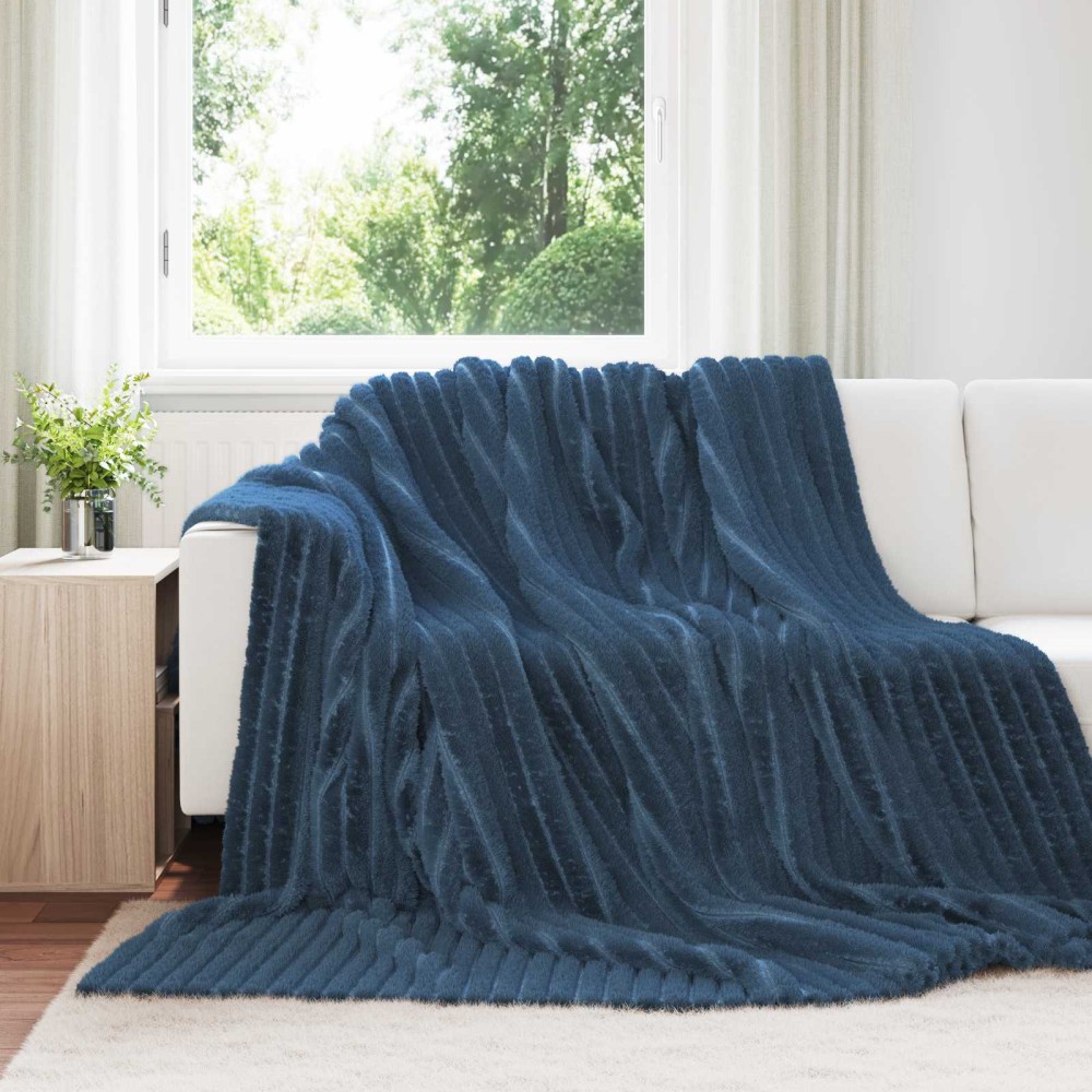 vidaXL Ριχτάρι Σκούρο μπλε 270 x 240 cm 1.77 kg Μαλλί
