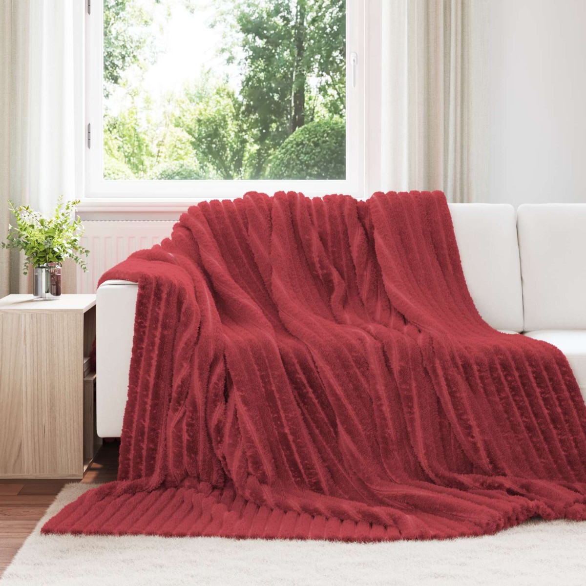 vidaXL Ριχτάρι Βεραμάν Κόκκινο 240 x 220 cm 1.66 kg Μαλλί