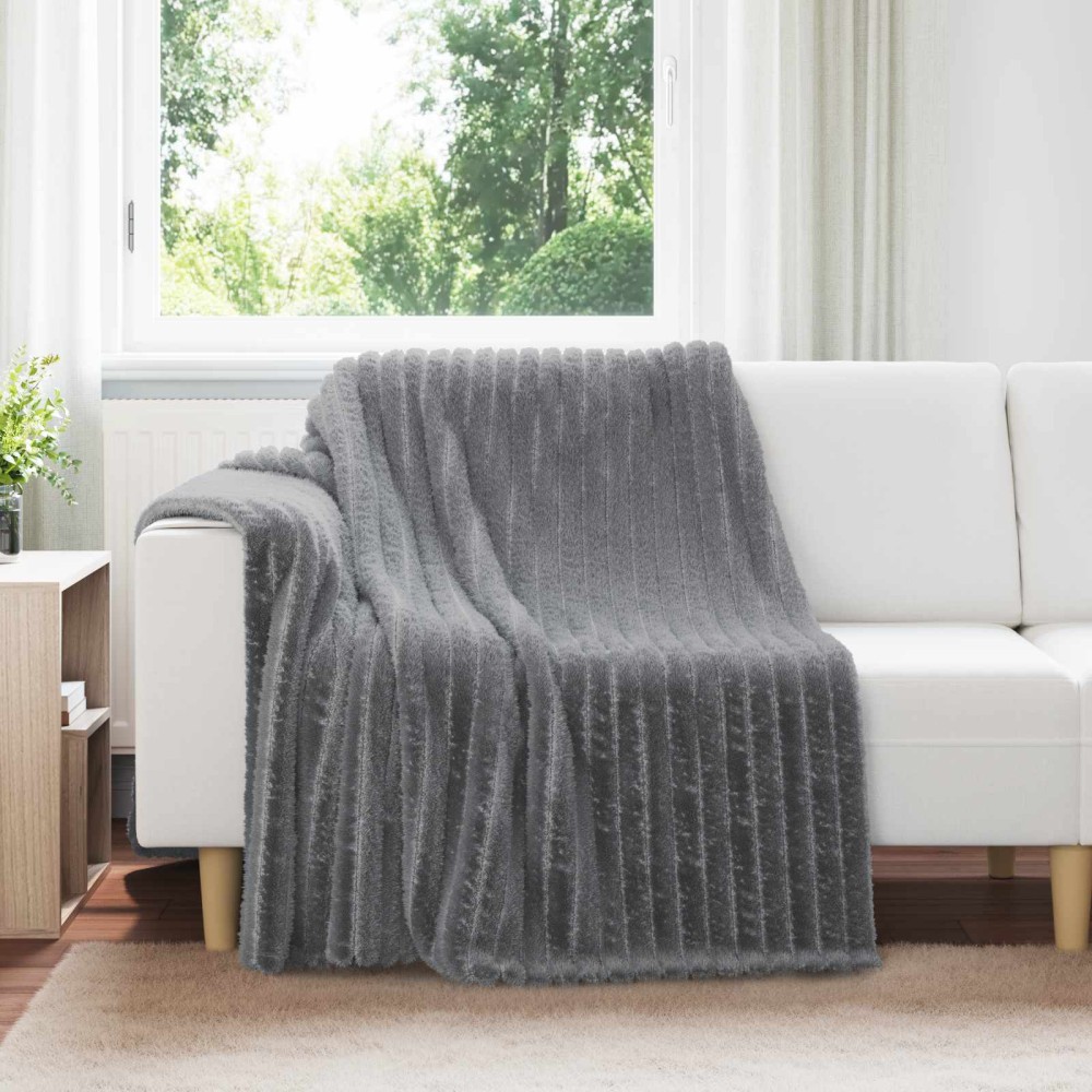 vidaXL Ριχτάρια 6 τμχ. Σκούρο Γκρι 200 x 150 cm 4.75 kg Μαλλί