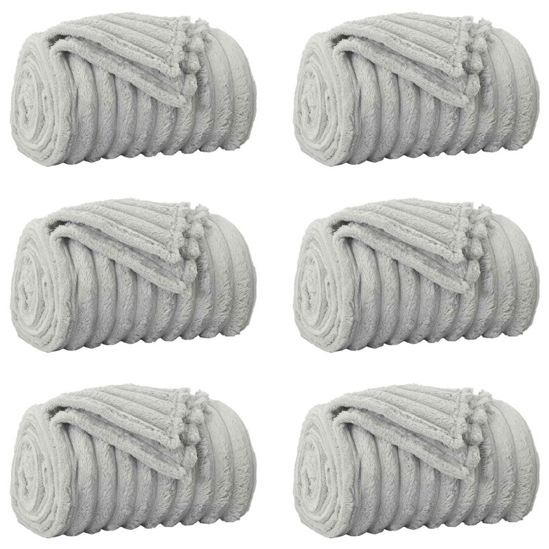 vidaXL Ριχτάρια 6 τμχ. Γκρι 150 x 130 εκ 2.85 kg Μαλλί