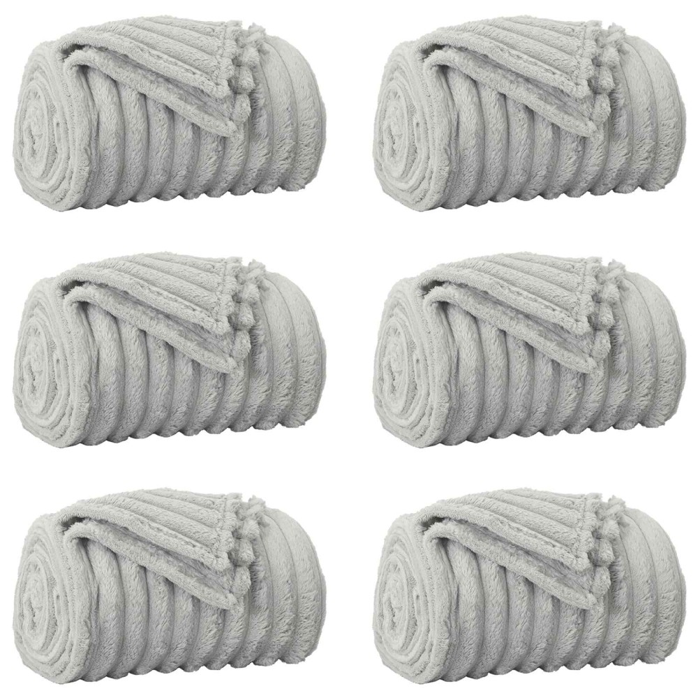 vidaXL Ριχτάρια 6 τμχ. Γκρι 200 x 150 cm 4.75 kg Μαλλί