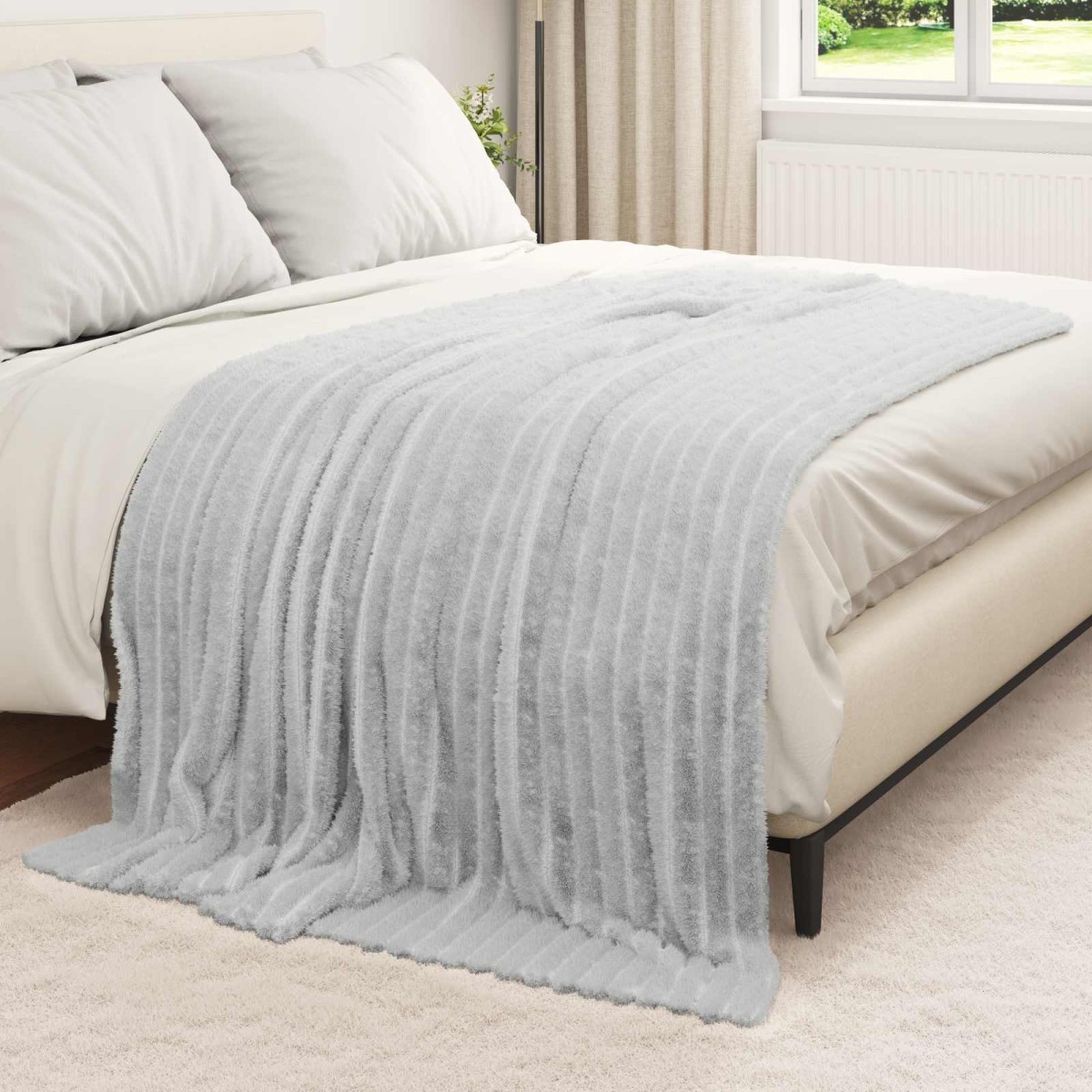 vidaXL Ριχτάρια 6 τμχ. Γκρι 200 x 150 cm 4.75 kg Μαλλί