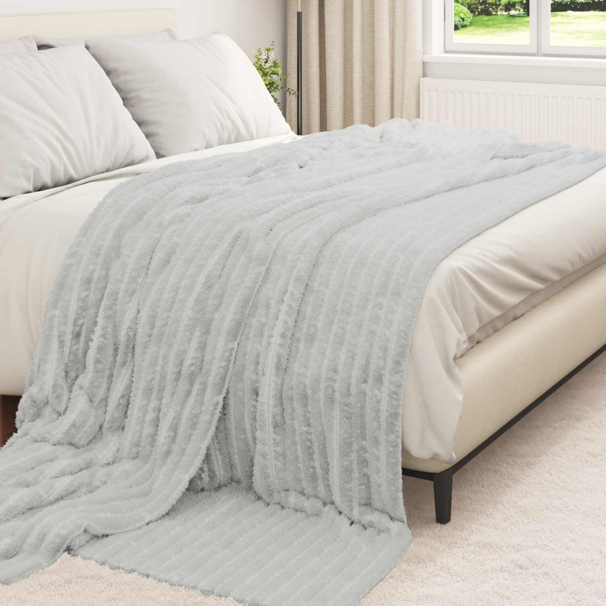 vidaXL Ριχτάρια 6 τμχ. Γκρι 240 x 220 cm 8.76 kg Μαλλί