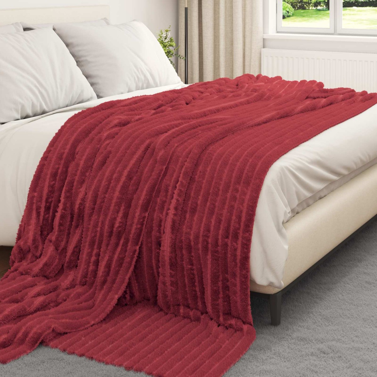 vidaXL Ριχτάρια 6 τμχ. Βεραμάν Κόκκινο 270 x 240 cm 10.31 kg Μαλλί