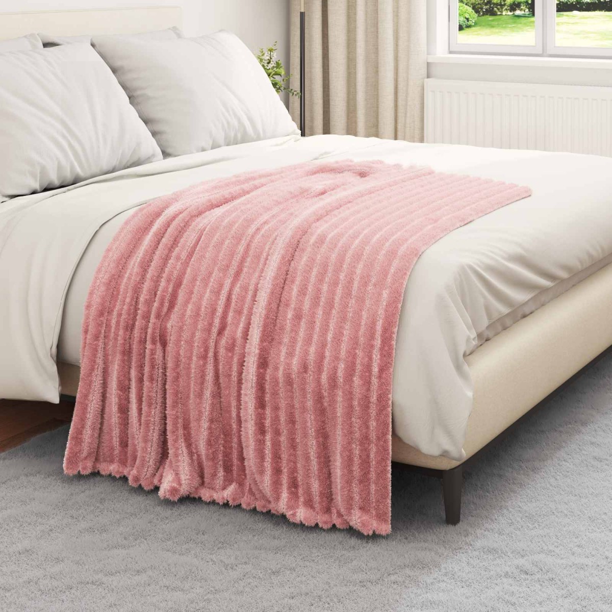 vidaXL Ριχτάρια 6 τμχ. Ροζ 150 x 130 εκ 2.85 kg Μαλλί