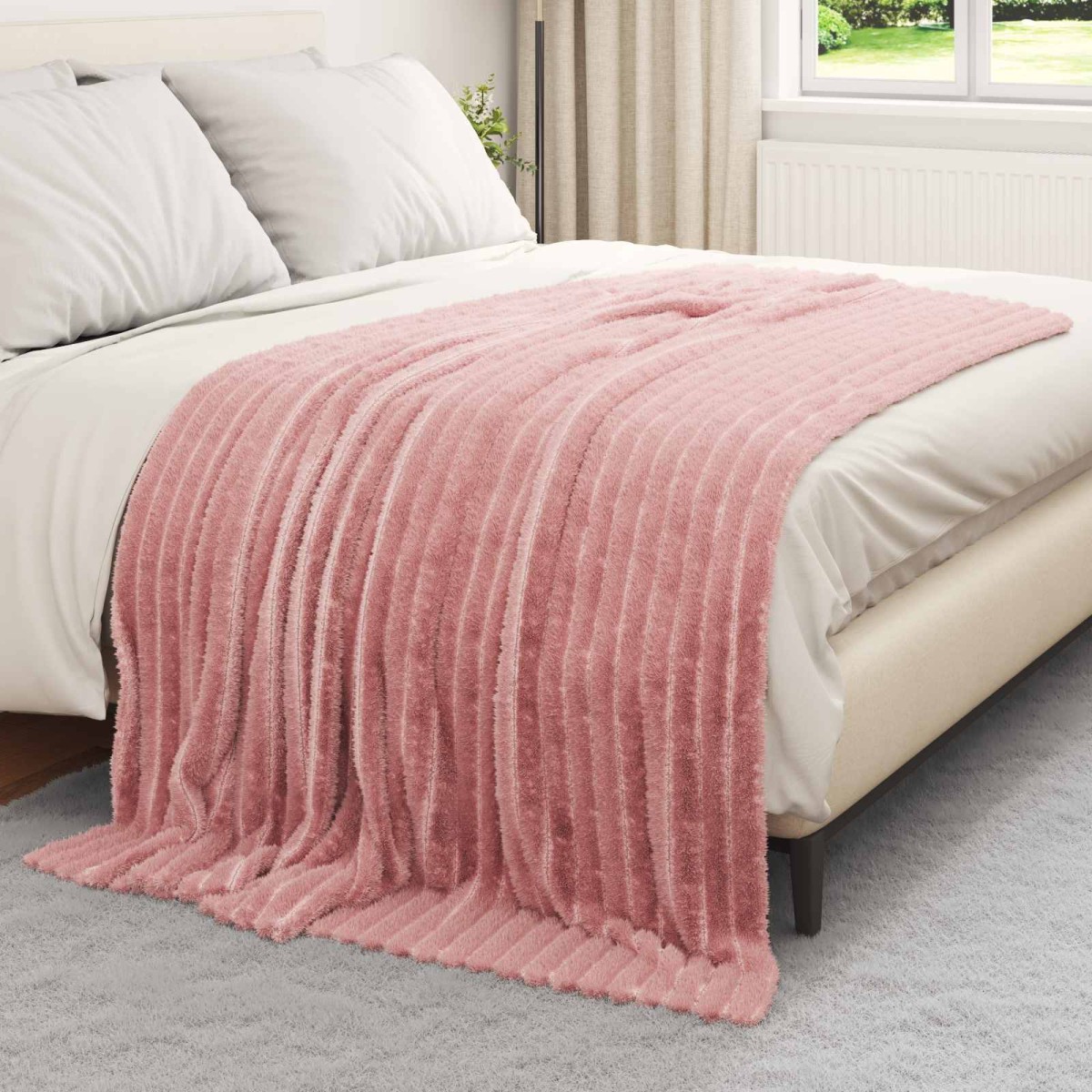 vidaXL Ριχτάρια 6 τμχ. Ροζ 200 x 150 cm 4.75 kg Μαλλί