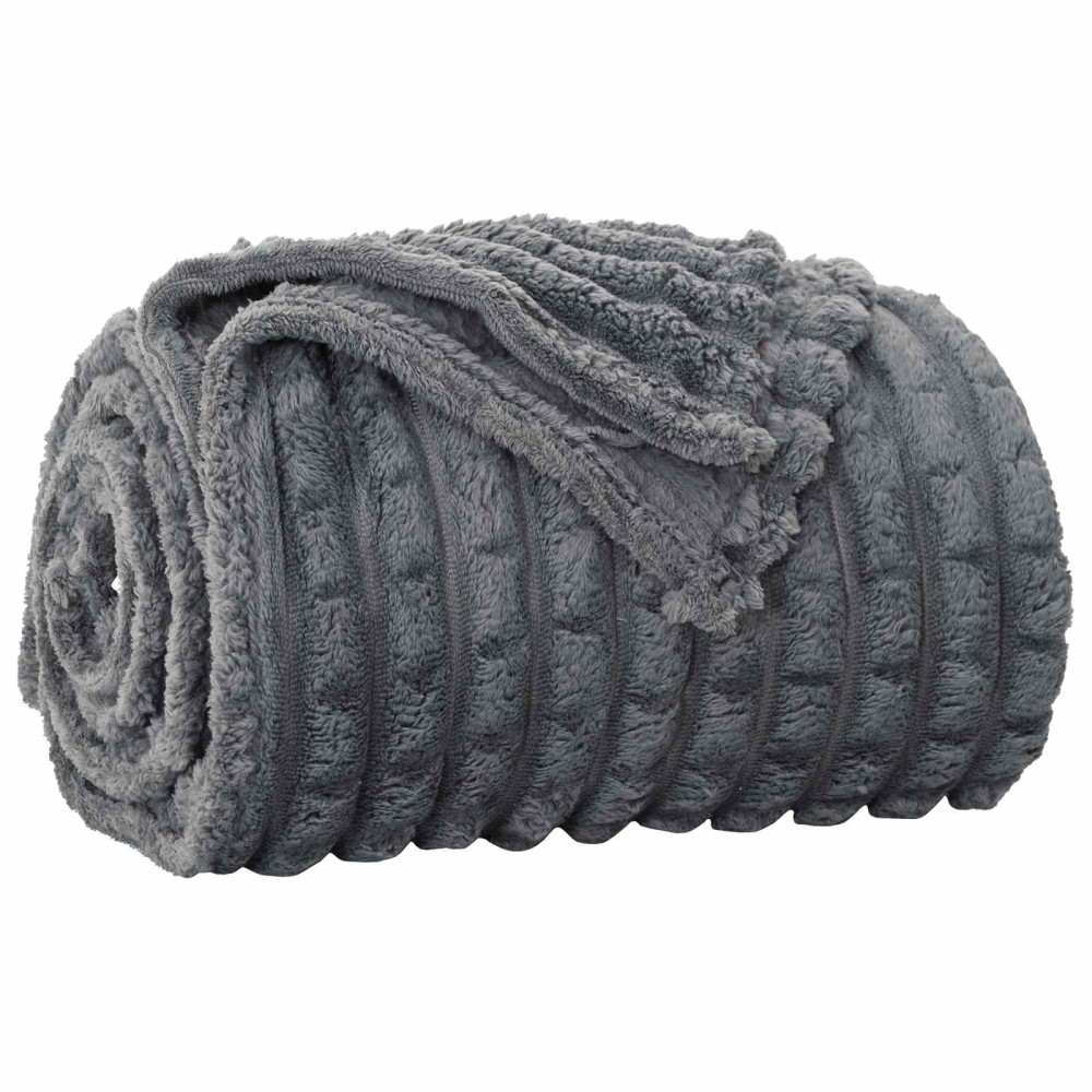 vidaXL Κουβέρτα Σκούρο Γκρι 150 x 130 εκ 0.51 kg Μαλλί