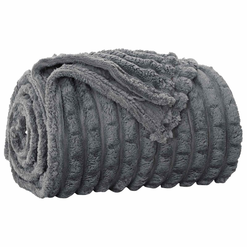vidaXL Κουβέρτα Σκούρο Γκρι 150 x 130 εκ 0.51 kg Μαλλί