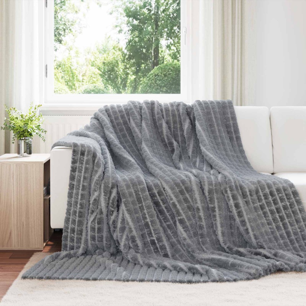 vidaXL Κουβέρτα Σκούρο Γκρι 240 x 220 cm 9.41 kg Μαλλί