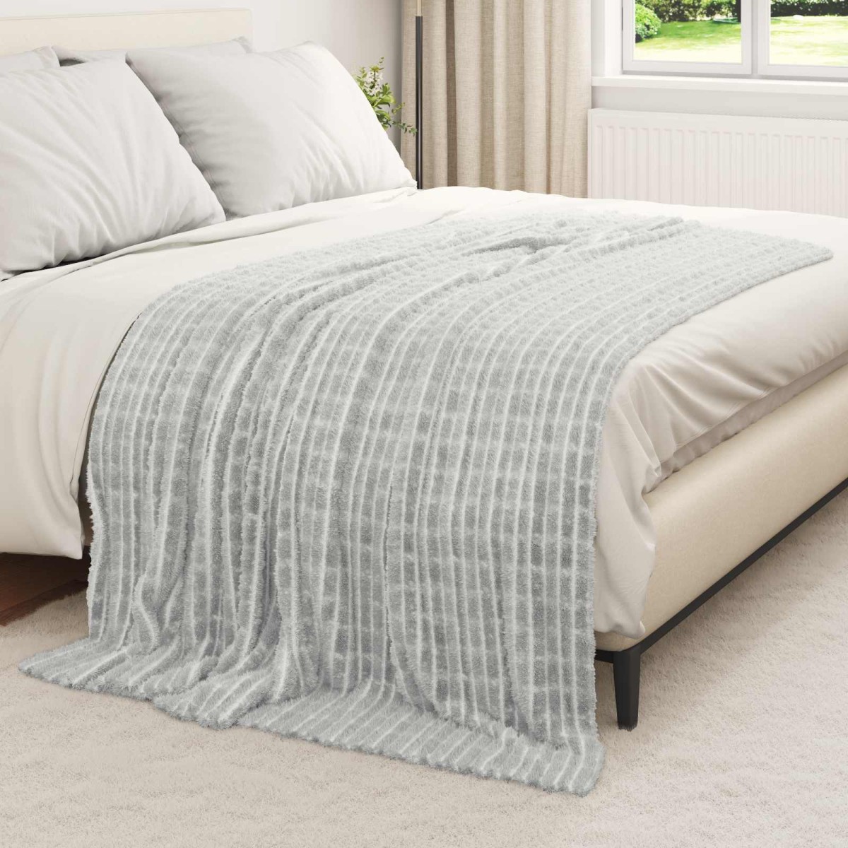 vidaXL Κουβέρτα Γκρι 200 x 150 cm 0.75 kg Μαλλί