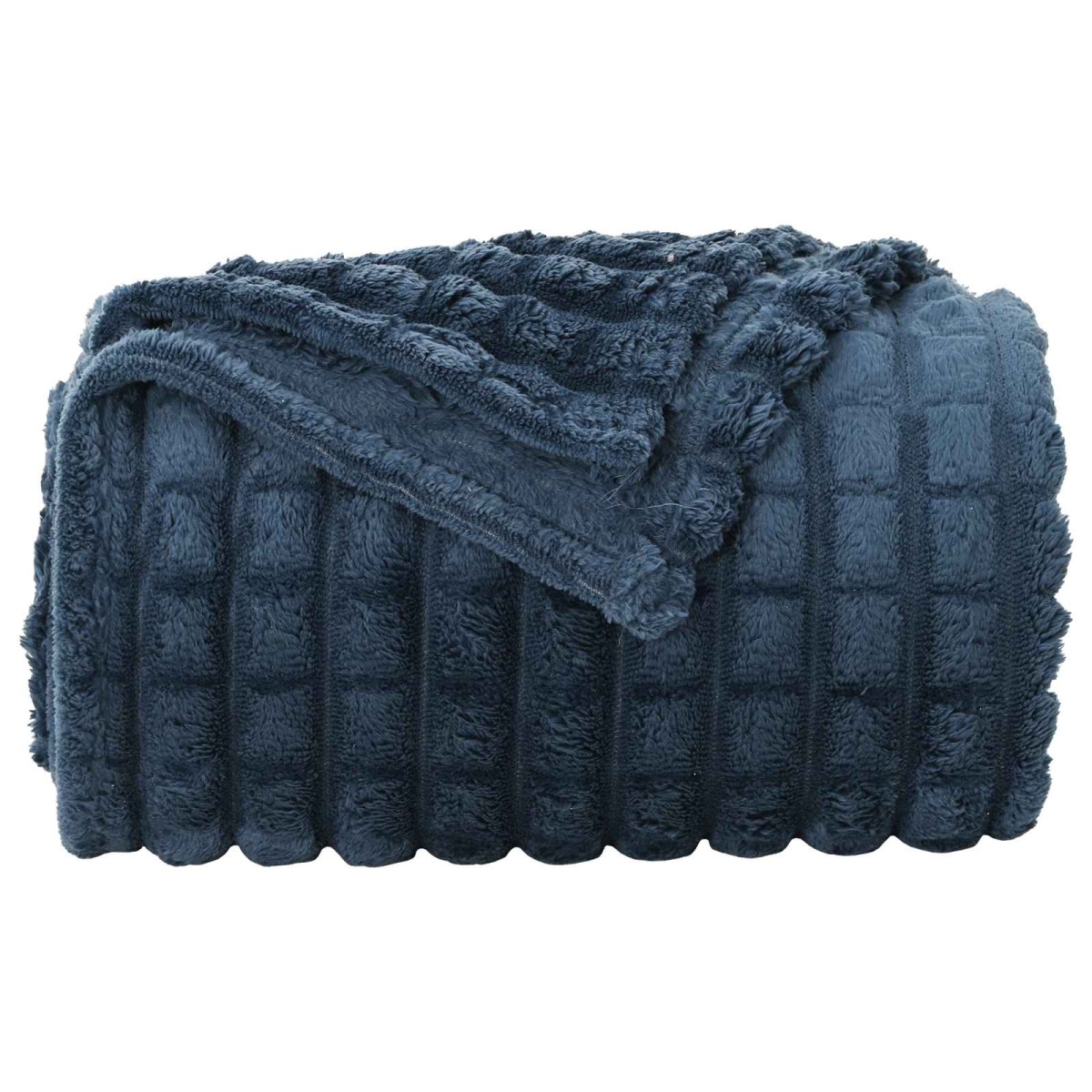 vidaXL Κουβέρτα Σκούρο μπλε 150 x 130 εκ 0.5 kg Μαλλί