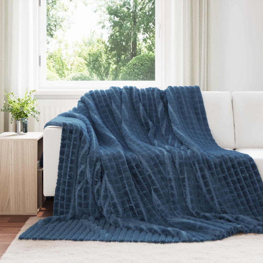 vidaXL Κουβέρτα Σκούρο μπλε 270 x 240 cm 1.66 kg Μαλλί