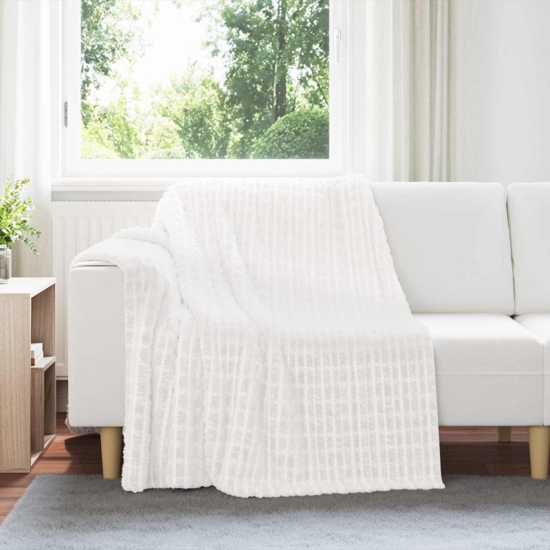 vidaXL Κουβέρτα Λευκό 200 x 150 cm 0.75 kg Μαλλί