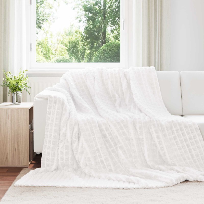vidaXL Κουβέρτα Λευκό 240 x 220 cm 1.37 kg Μαλλί