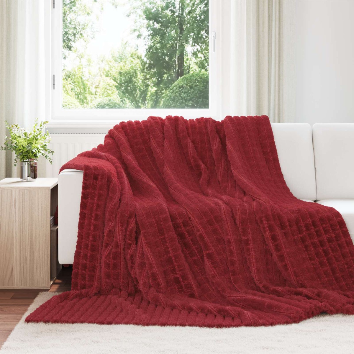 vidaXL Κουβέρτα Βεραμάν Κόκκινο 270 x 240 cm 1.69 kg Μαλλί