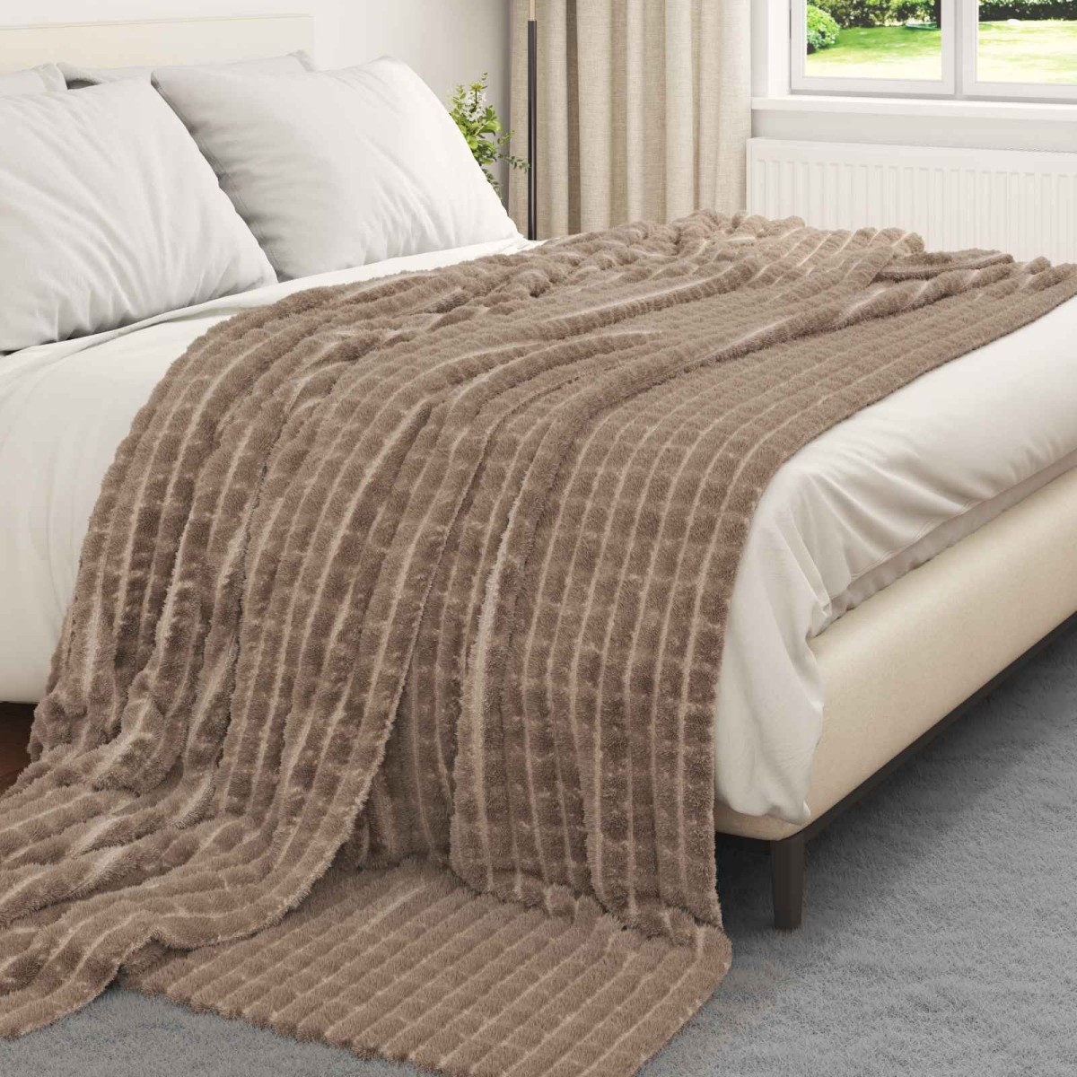 vidaXL Ριχτάρια 6 τμχ. Καμηλοπάρδαλη 270 x 240 cm 10.32 kg Μαλλί