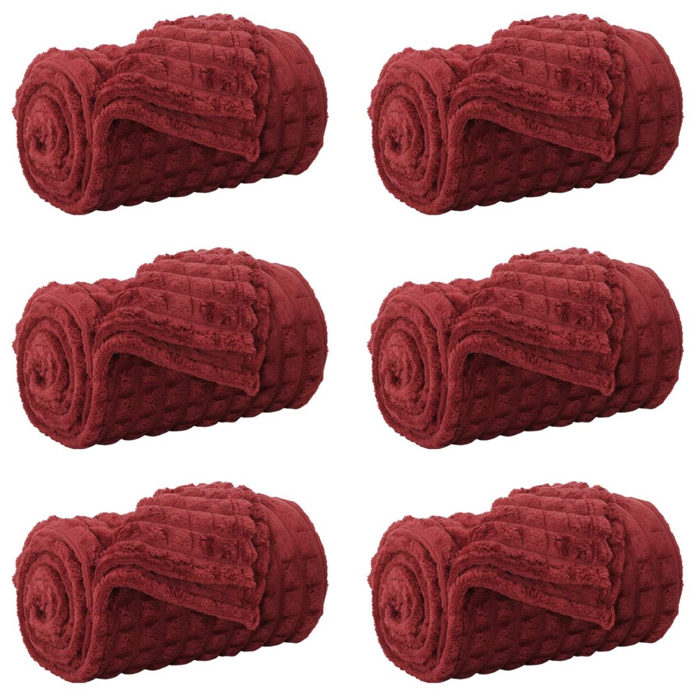 vidaXL Ριχτάρια 6 τμχ. Βεραμάν Κόκκινο 200 x 150 cm 4.5 kg Μαλλί