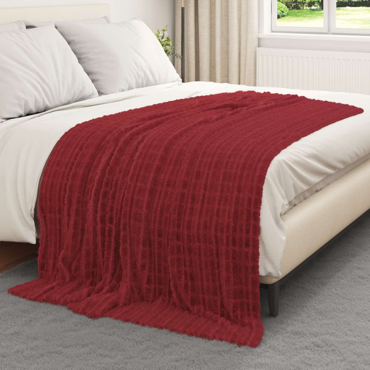 vidaXL Ριχτάρια 6 τμχ. Βεραμάν Κόκκινο 200 x 150 cm 4.5 kg Μαλλί
