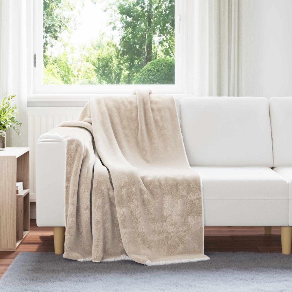 vidaXL Ριχτάρι Μπεζ 130 x 150 cm 1 kg Μαλλί