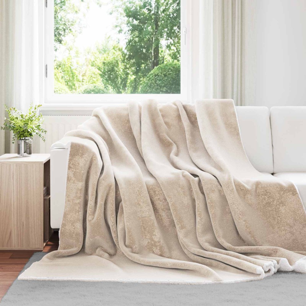 vidaXL Ριχτάρι Μπεζ 220 x 240 cm 2.67 kg Μαλλί