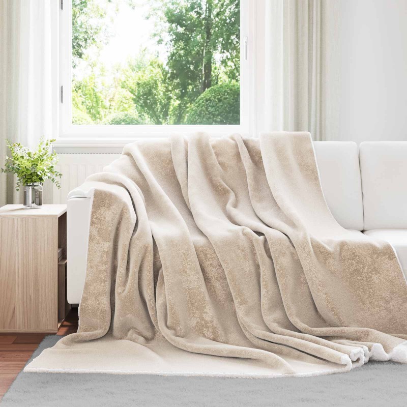 vidaXL Ριχτάρι Μπεζ 220 x 240 cm 2.67 kg Μαλλί