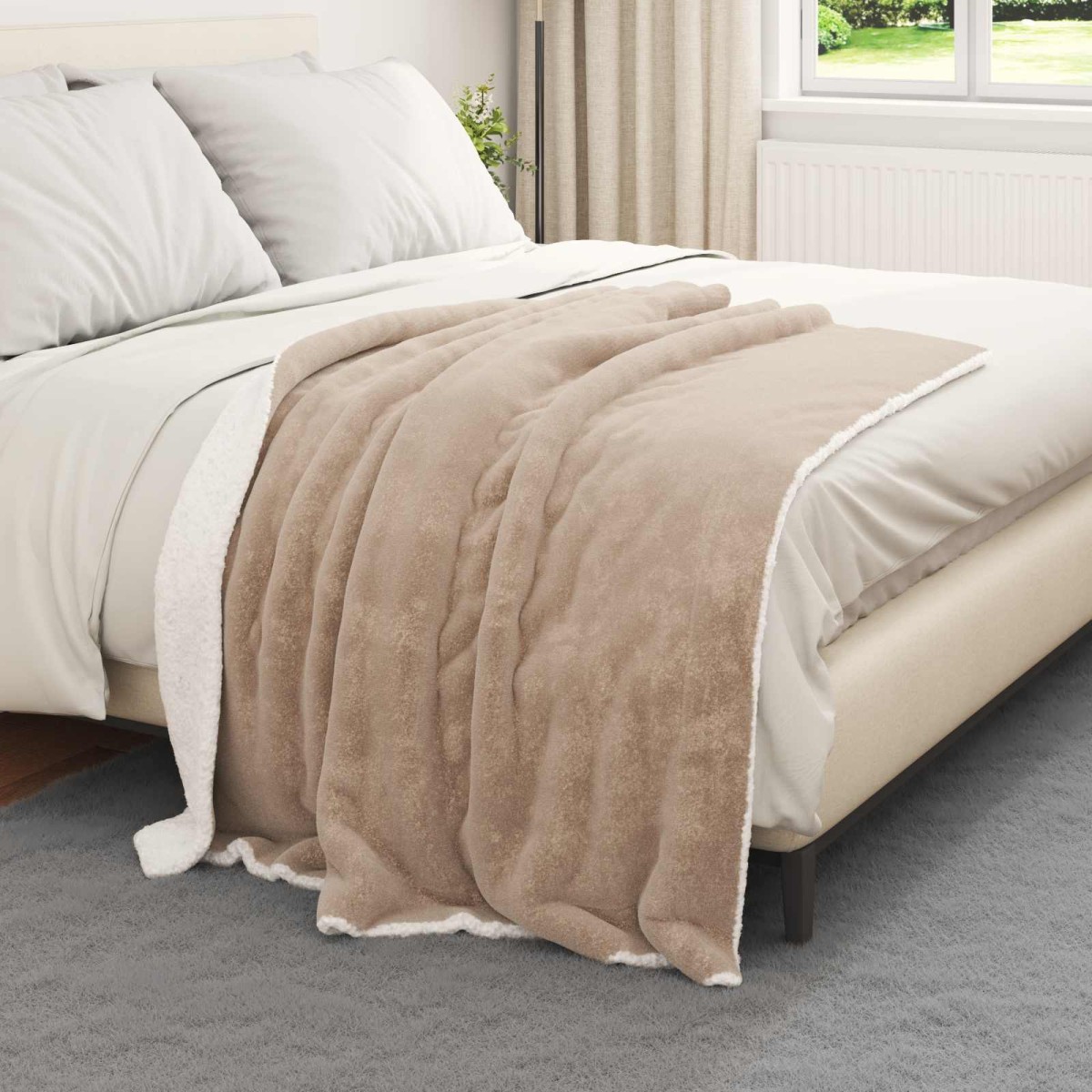 vidaXL Ριχτάρι Καμηλοπάρδαλη 130 x 150 cm 1 kg Μαλλί