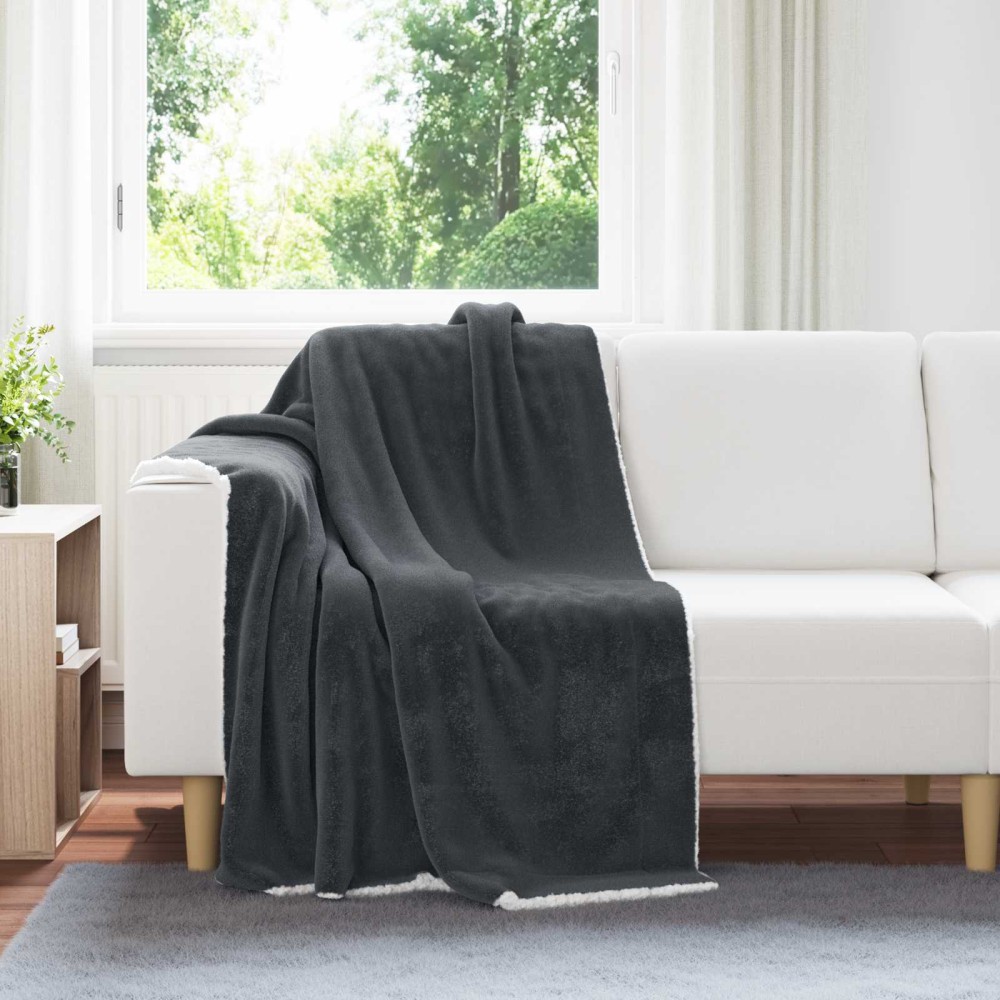 vidaXL Ριχτάρι Σκούρο Γκρι 130 x 150 cm 1 kg Μαλλί