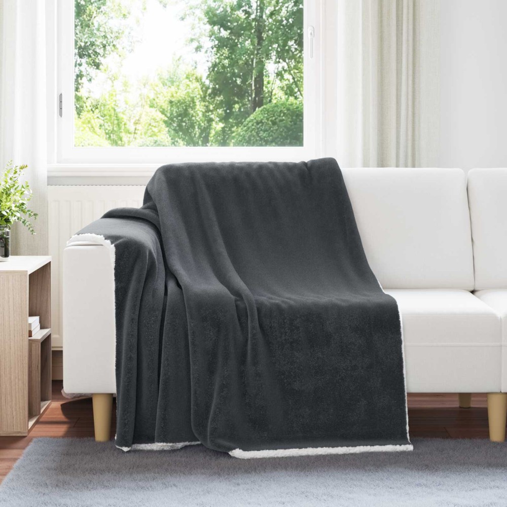 vidaXL Ριχτάρι Σκούρο Γκρι 150 x 200 cm 1.64 kg Μαλλί