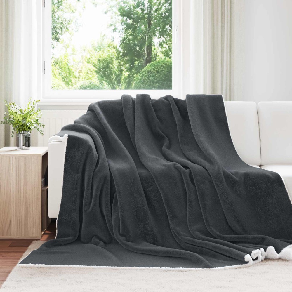 vidaXL Ριχτάρι Σκούρο Γκρι 240 x 270 εκ. 3.17 kg Μαλλί