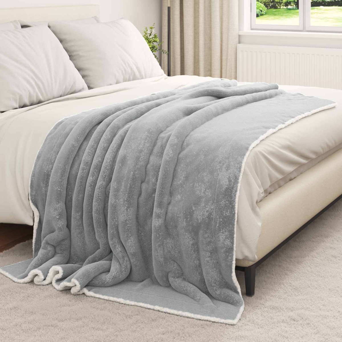 vidaXL Ριχτάρι Γκρι 150 x 200 cm 1.64 kg Μαλλί