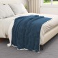 vidaXL Ριχτάρι Σκούρο μπλε 130 x 150 cm 1 kg Μαλλί