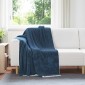 vidaXL Ριχτάρι Σκούρο μπλε 130 x 150 cm 1 kg Μαλλί