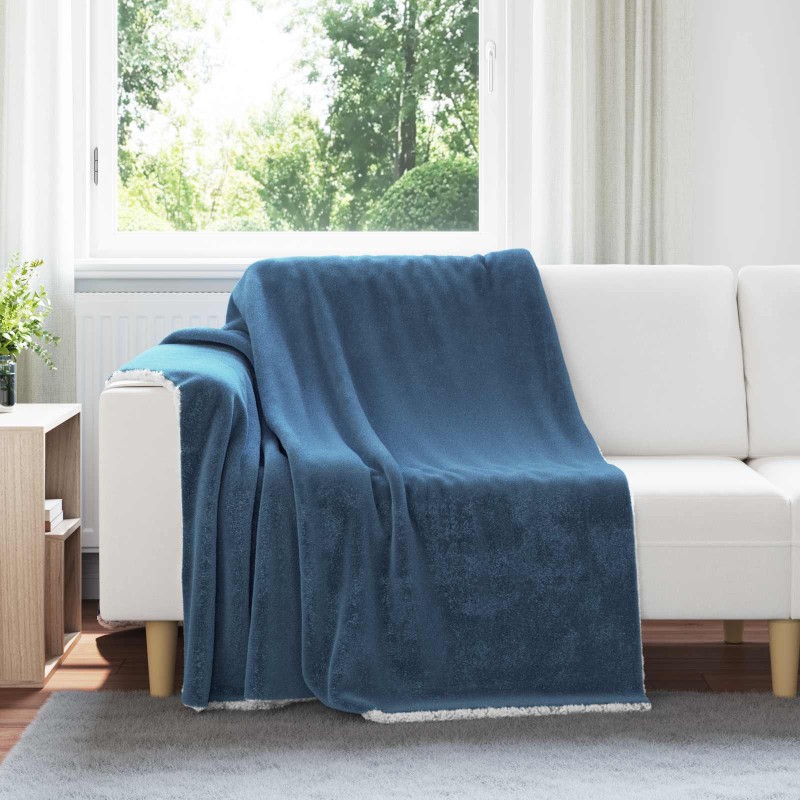 vidaXL Ριχτάρι Σκούρο μπλε 150 x 200 cm 1.64 kg Μαλλί