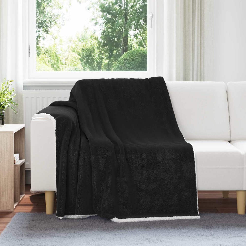 vidaXL Ριχτάρι Μαύρο 150 x 200 cm 1.64 kg Μαλλί