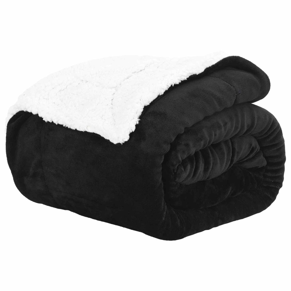vidaXL Ριχτάρι Μαύρο 240 x 270 εκ. 3.17 kg Μαλλί