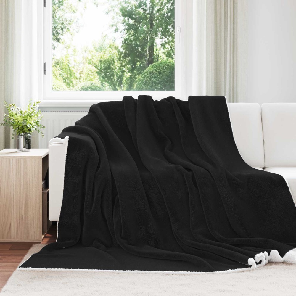 vidaXL Ριχτάρι Μαύρο 240 x 270 εκ. 3.17 kg Μαλλί