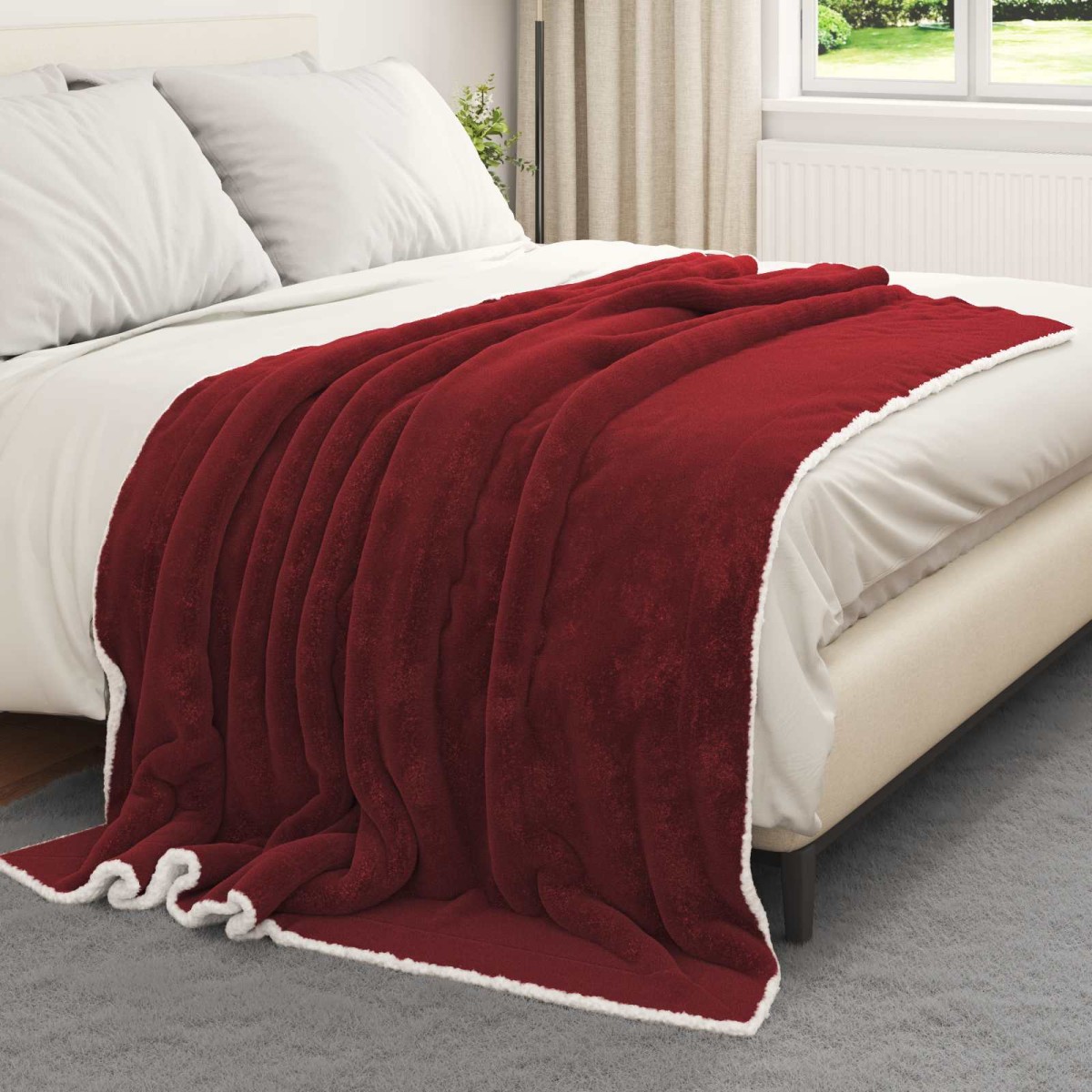 vidaXL Ριχτάρι Βεραμάν Κόκκινο 150 x 200 cm 1.64 kg Μαλλί