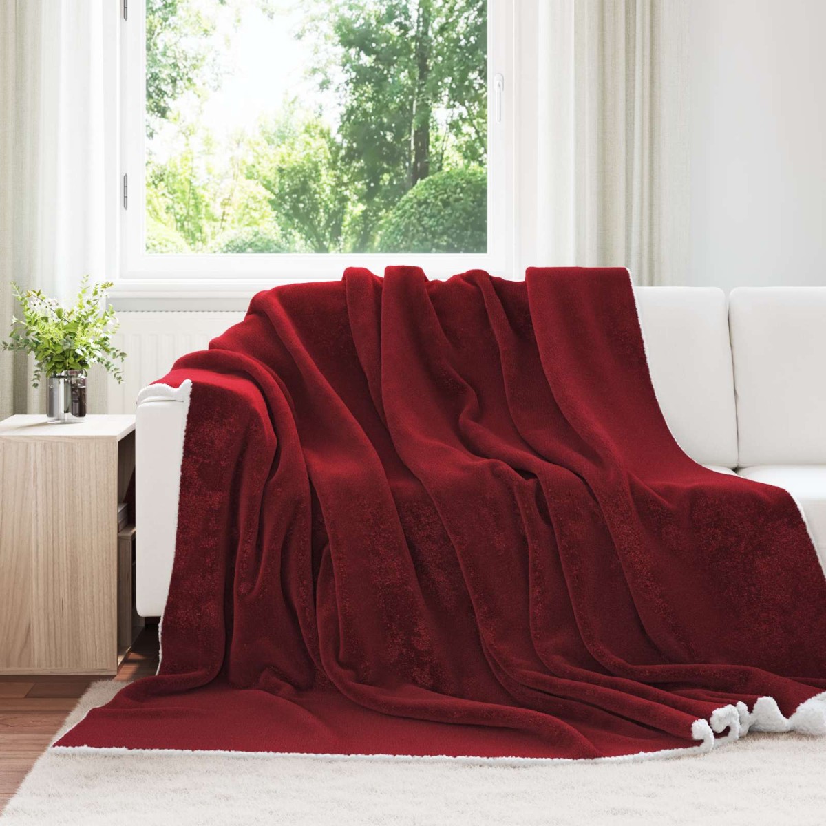 vidaXL Ριχτάρι Βεραμάν Κόκκινο 240 x 270 εκ. 3.17 kg Μαλλί