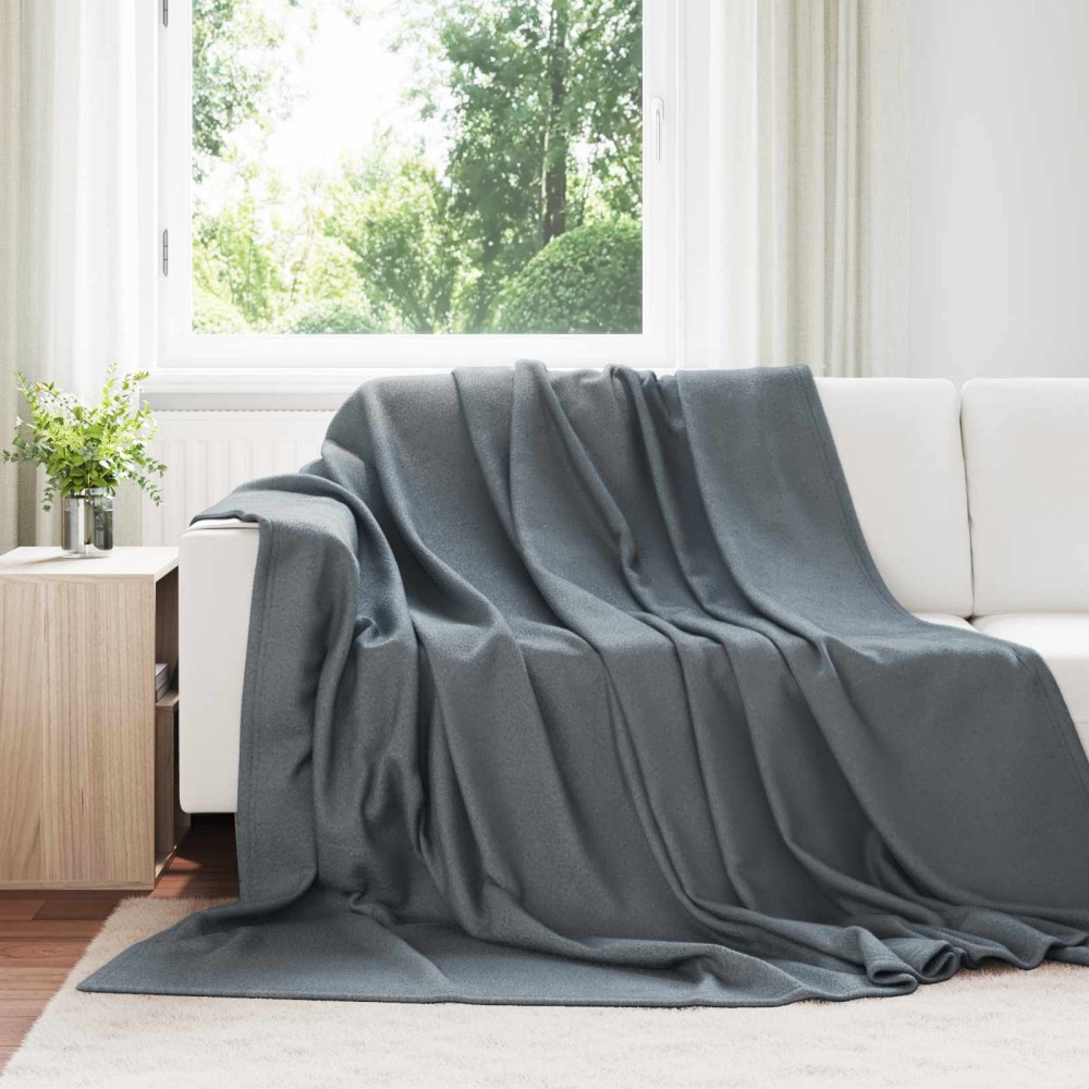 vidaXL Ριχτάρι Σκούρο Γκρι 240 x 220 cm 0.76 kg Μαλλί