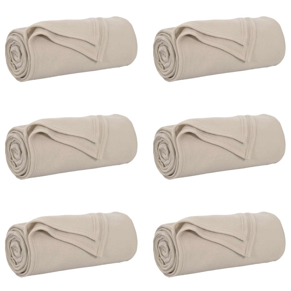 vidaXL Ριχτάρια 6 τμχ. Μπεζ 240 x 220 cm 4.28 kg Μαλλί