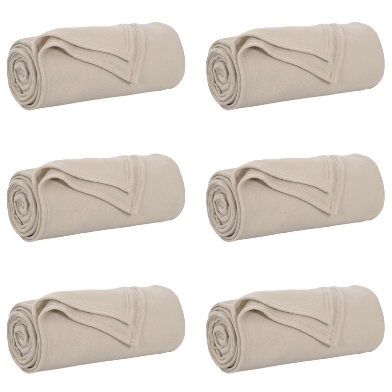 vidaXL Ριχτάρια 6 τμχ. Μπεζ 240 x 220 cm 4.28 kg Μαλλί
