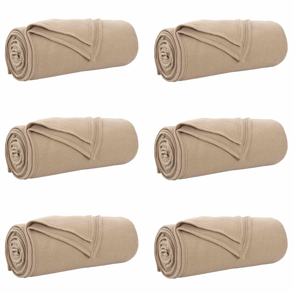 vidaXL Ριχτάρια 6 τμχ. Καμηλοπάρδαλη 240 x 220 cm 4.28 kg Μαλλί