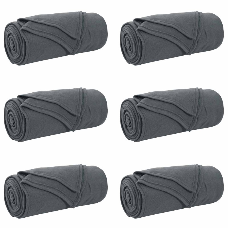 vidaXL Ριχτάρια 6 τμχ. Σκούρο Γκρι 170 x 130 εκ. 1.86 kg Μαλλί