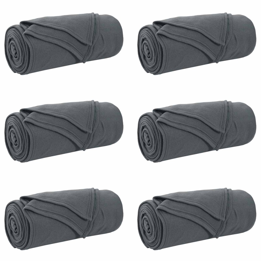 vidaXL Ριχτάρια 6 τμχ. Σκούρο Γκρι 200 x 150 cm 2.61 kg Μαλλί